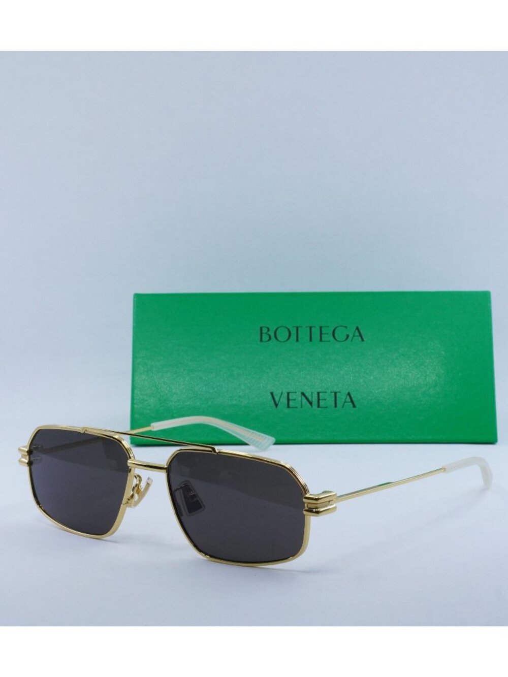 Bottega Veneta BV1128S 002 Aviator Sunglasses - Gold / Grey